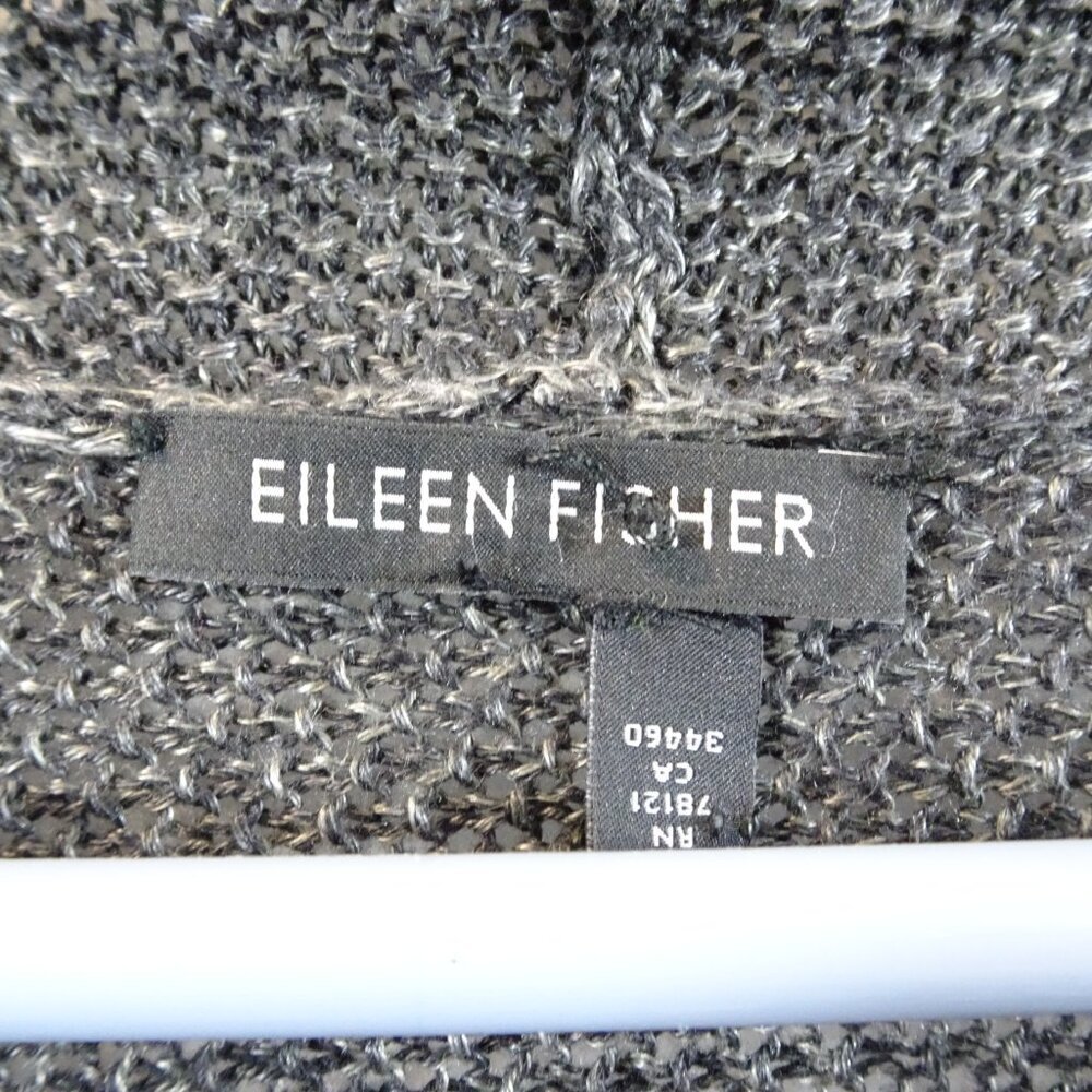 Eileen Fisher Linen Open Front Cardigan Sweater Gray Size S Sheer Lightweight - Picture 3 of 5